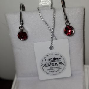 Red Ruby Swarovski Crystal Drop Ear…